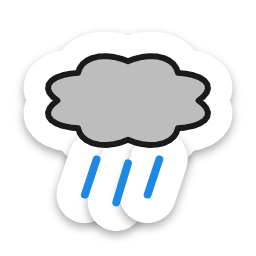 Rain cloud sticker